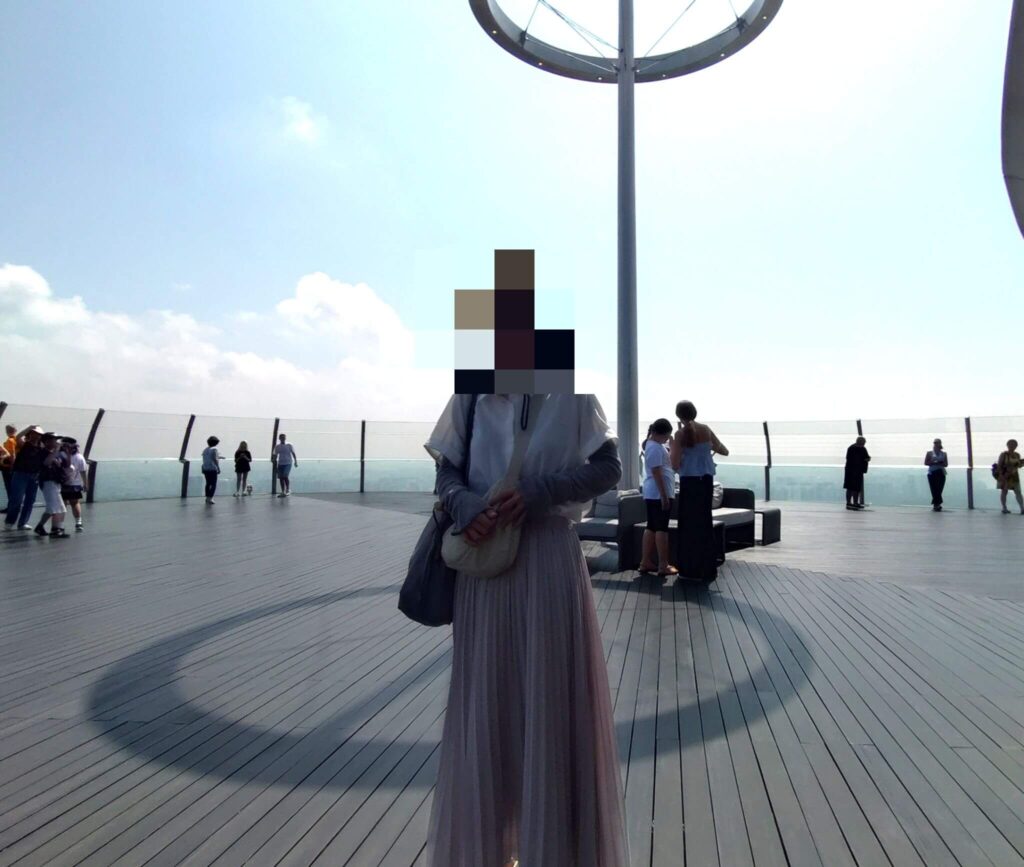 スカイパークにいる母